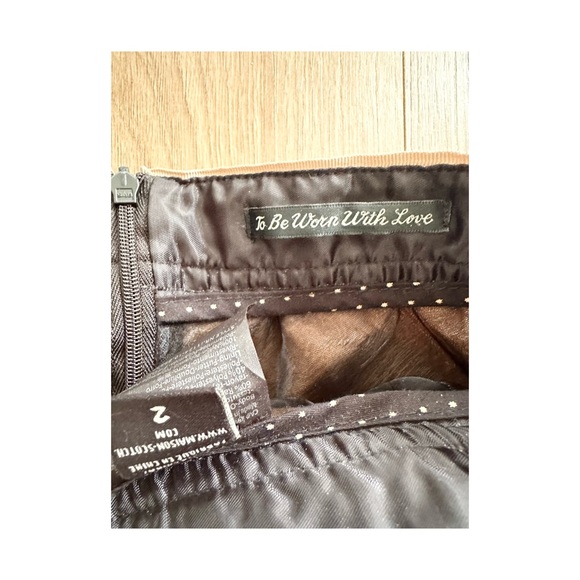 Maison Scotch Metallic Brown Skirt with Black Waistband - Picture 4 of 6